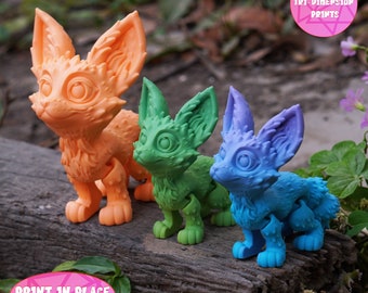 Jouet renard Flexi Fennec, figurine articulée imprimée en 3D (téléchargement instantané)