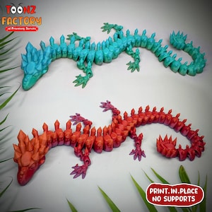 Flexi Diamond Dragon Print In Place Toy / Stampa 3D Download istantaneo/Giocattolo stampato 3D/drago articolato/drago flessibile