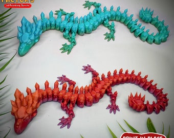 Flexi Diamond Dragon Print In Place Toy / 3D Print Instant Download/3D Printed Toy/articulated dragon/flexi dragon