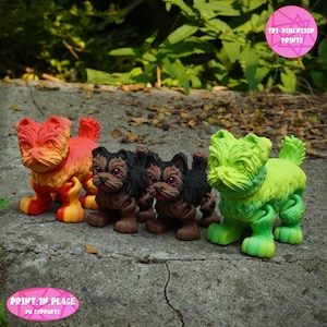 Print-In-Place Cute flexi Yorkshire Dog Articulated / 3D Print Instant Download/ 3D Printed Toy/ Yorkshire articulated/flexi Yorkshire