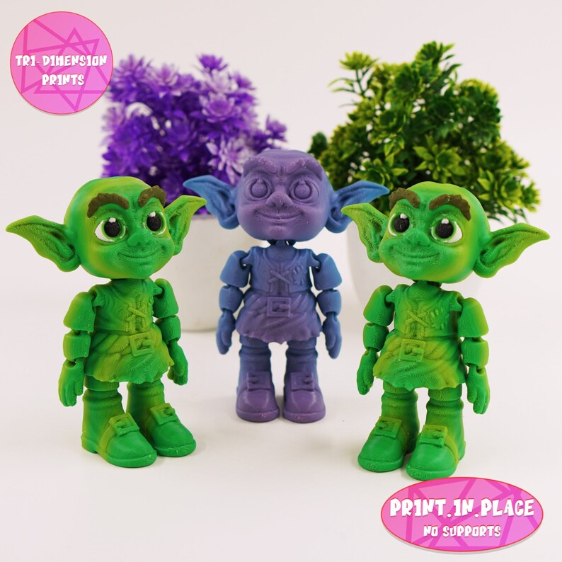 Flexi Goblin Print-in-place Articulated Toy (3D Print Digital Download ...