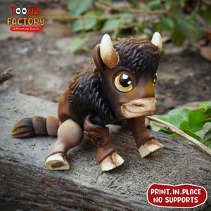 Schattige Flexi Bison /3D Print Instant Download/3D-geprinte Bison/3D-geprinte Bison/gelede Bison/Bison 3dprint