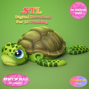 Cute Flexi Turtle Toy/3D Print Instant Download/3D Printed Toy/kid toys/Turtle Toy/Turtle 3dprint