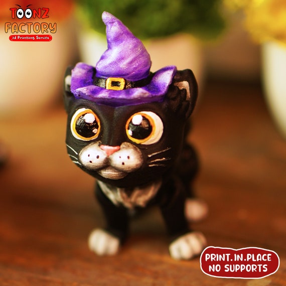 Cute Flexi Halloween Cat Articulated / 3D Print Instant Download