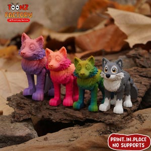 Drucken an Ort und Stelle Flexi Wolf gelenkig / 3D Print Instant Download / 3D gedruckt Spielzeug / Wolf gegliedert / Wolf Spielzeug