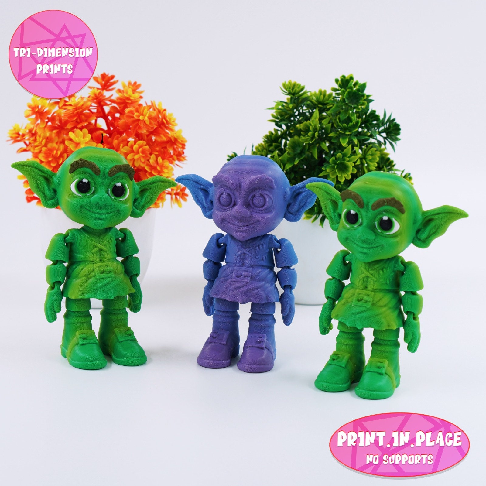 Flexi Goblin Print-in-place Articulated Toy (3D Print Digital Download ...