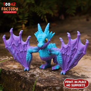 Süßer Flexi Western Drache /3D Print Instant Download/3D gedruckter Drache/Drache 3d gedruckt/Drachen gelenkig/Drachen 3D gedruckt