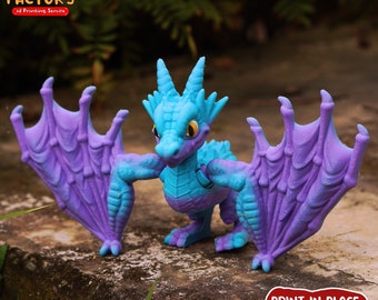 Süßer Flexi Wyvern Drache 3D Modell (Instant Download)