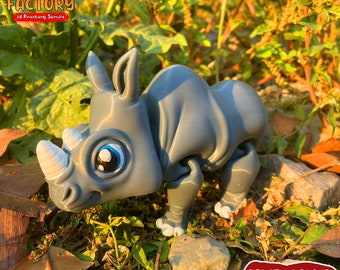 Süßes Flexi Nashorn 3D Modell, Gelenk Print-in-Ort (Digitaler Download)
