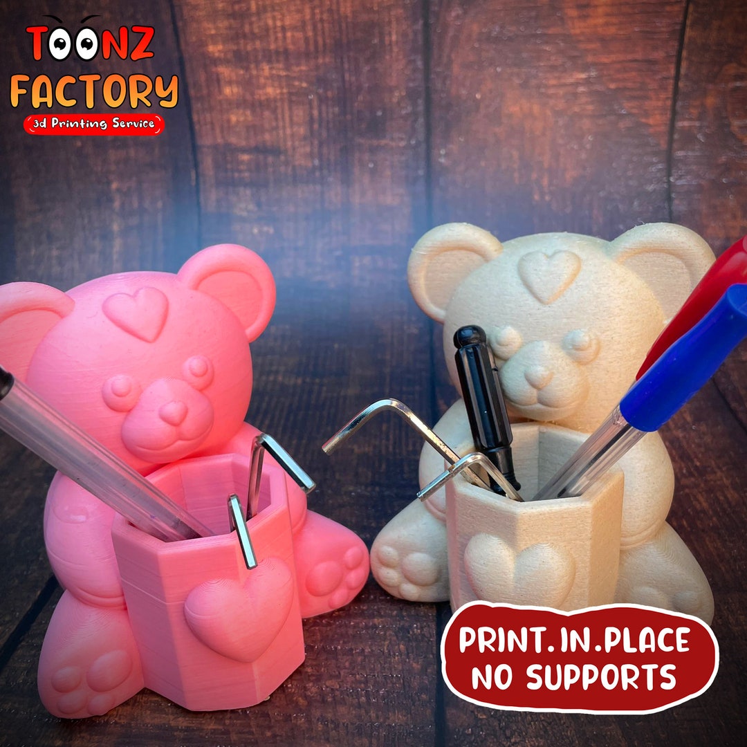 Printinplace Teddy Pen Holder /3D Print Instant Download/3d Printed Toy/home Decoration/pen