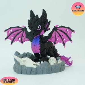 Flexi Shadow Dragon: Gelenktier 3D Gedruckt Spielzeug (Instant Download