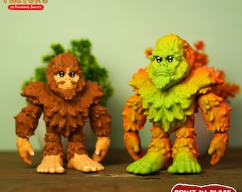 Cute Flexi Bigfoot 3D Print, Articulated Figurine (Instant Download)