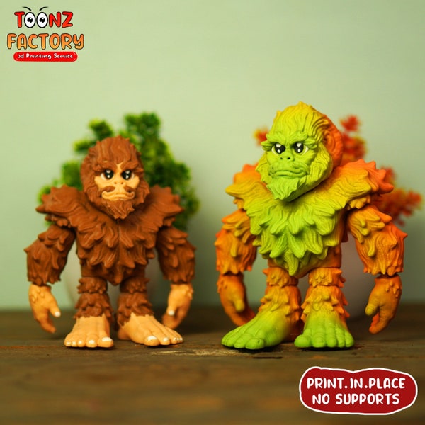 Cute Flexi Bigfoot /3D Print Instant Download/3D Printed Bigfoot/3d printed Bigfoot/articulated bigfoot/bigfoot 3dprint