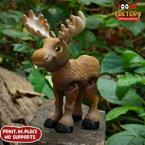 Süßer Flexi Moose gelenkig / 3D Print Instant Download/3D gedrucktes Spielzeug/3d gedruckter Elch/gelenk Elch