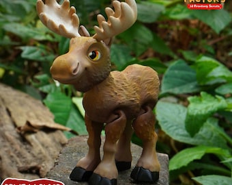 Schattige Flexi Moose gelede 3D-print (directe download)