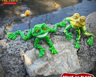 Flexi Toad: Articulated 3D Print-in-Place Toy (Instant Download)