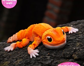 Flexi Leopard Gecko Toy: Articulated 3D Print (Instant Download)