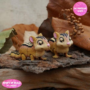 Simpatico Chipmunk flessibile articolato da stampare sul posto / Download istantaneo di stampa 3D / Giocattolo stampato in 3D / Chipmunk articolato / Chipmunk flessibile
