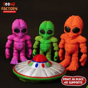 Süßes Flexi Alien/3D Druck Sofortdownload/3D gedrucktes Alien/3d gedrucktes UFO/gelenkter Alien/Alien3dprint