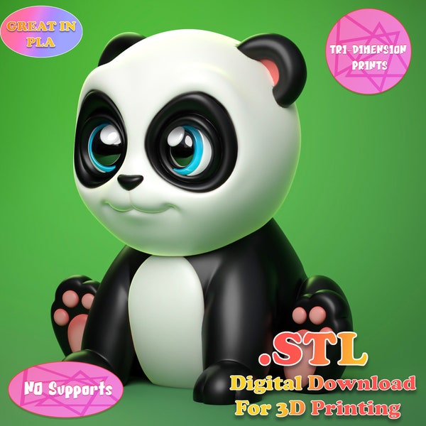 Cute Panda Toy /3D Print Instant Download/3D Printed Toy/kid toys/Panda Toy/Panda 3dprint