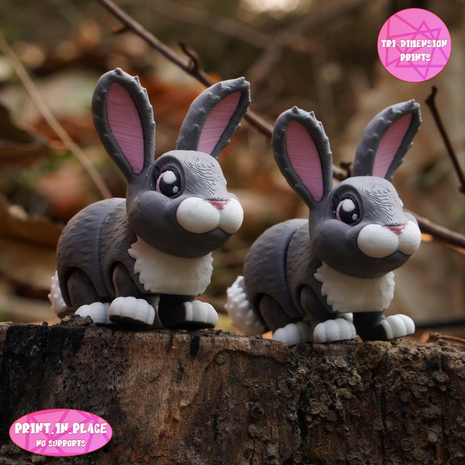 Flexi Rabbit 3D Print: Articulated Print-in-place Toy (digital Download ...