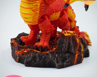 Flexi Fire Dragon 3D Print: Articulated Dragon Figurine (digital