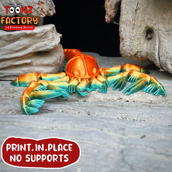 Flexi Print-In-Place Sea Scorpion /3D Print Instant Download/3D Printed Toy/slug product