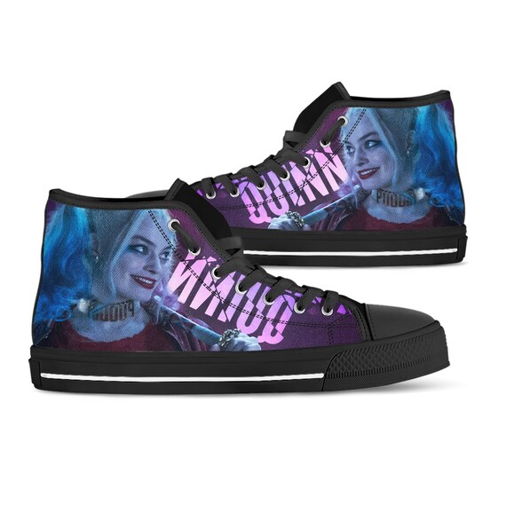 Harley Quinn Shoes Quinn Sneakers Custom High Tops for Men Etsy