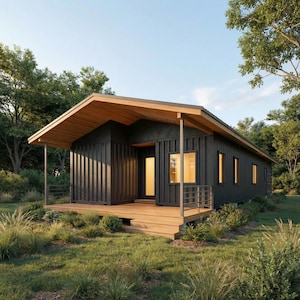 2X40' Container Home Plans – 800SF Modern House Plan Set, 3 Bedroom Architectural Blueprints, PDFs & CAD