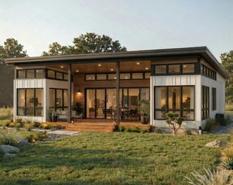 4x20' Container Home Plans | 3 Bed 2 Bath Container Home | 640SF Container House Architectural Plans | Small House Plans - PDFs & CAD