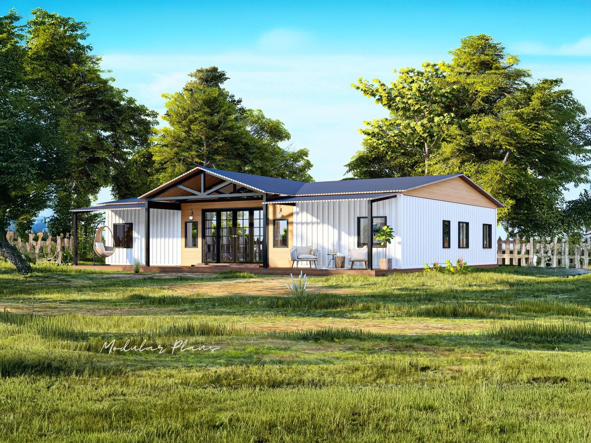 4x40' Sapphire Container Home Plans | Full Set Architectural Plans | 2080SF Modern Container Home Blueprints | Container House Floor Plans