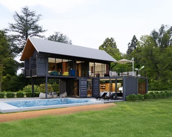 4x40' Container Home Plans | Architectural Plans | 2 Bed Container House Permit Plans | 2 Level Container House | House Floor Plans