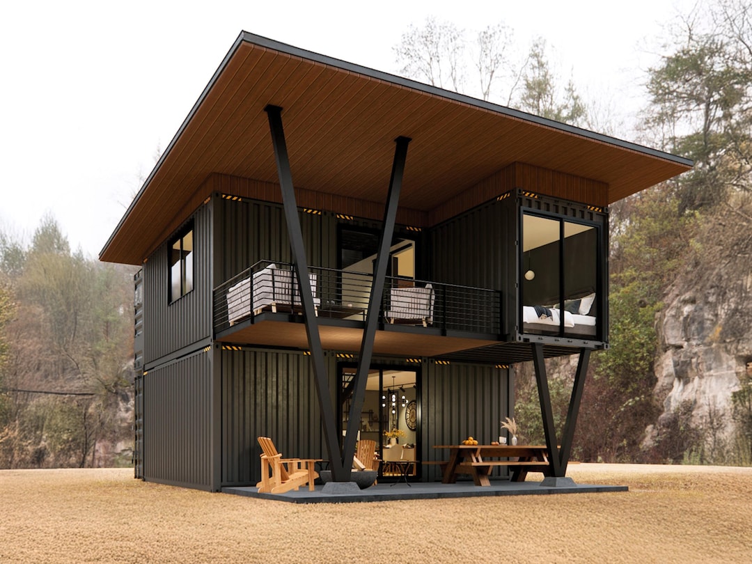 6x20フィートのコンテナハウスプラン | 小型住宅プラン | フルセットコンテナハウス許可プラン | 2ベッドルーム2バスルームコンテナ ...