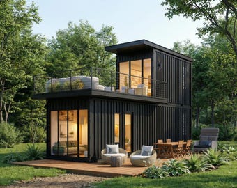 40ft & 20ft Container Home Plans | Small House Plans | Full Set Container House Permit Plans | 2 Level Container House | Floor Plans