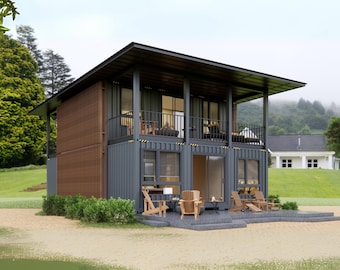 3x40' 3x20' Container home Pläne | 3 Bett Container Zuhause | Container Haus Architektur Pläne | Container House Permit Plans - PDFs & CAD
