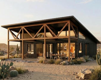 5x40' Container House Plans | 3 Bed 3 Bath Container Home | Barn Shipping Container | Barndominium Floor Plans | Architectural Plans - PDFs