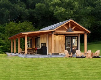 2x40 Container Home Plans - 2 Bed Floor Plans - 640SF Container Home Blueprints - Shipping Container House Plans - 2 Bedroom Tiny Home Plans