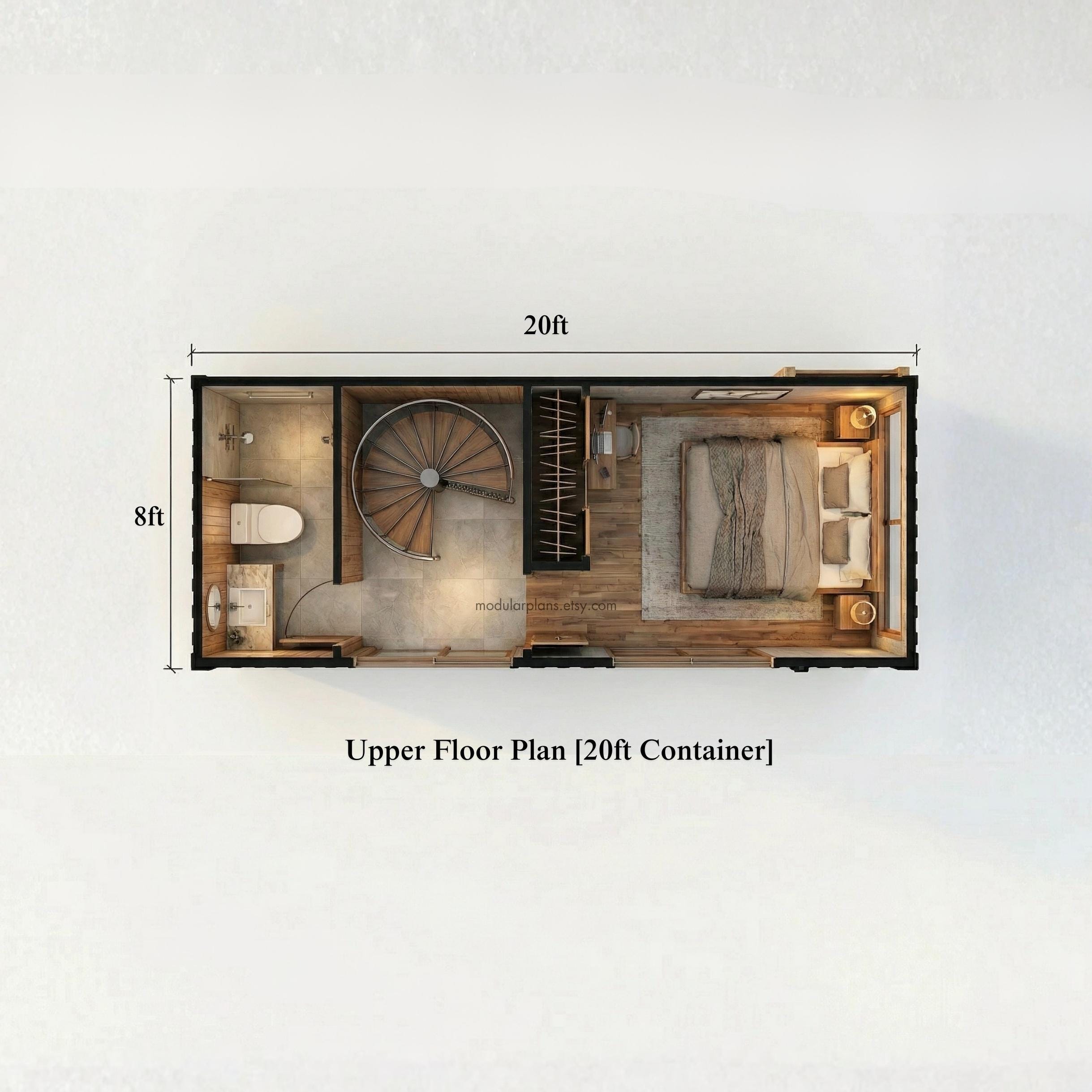 40' 20' Container House Plans | 2 Bed Small House Plans | Tiny House ...
