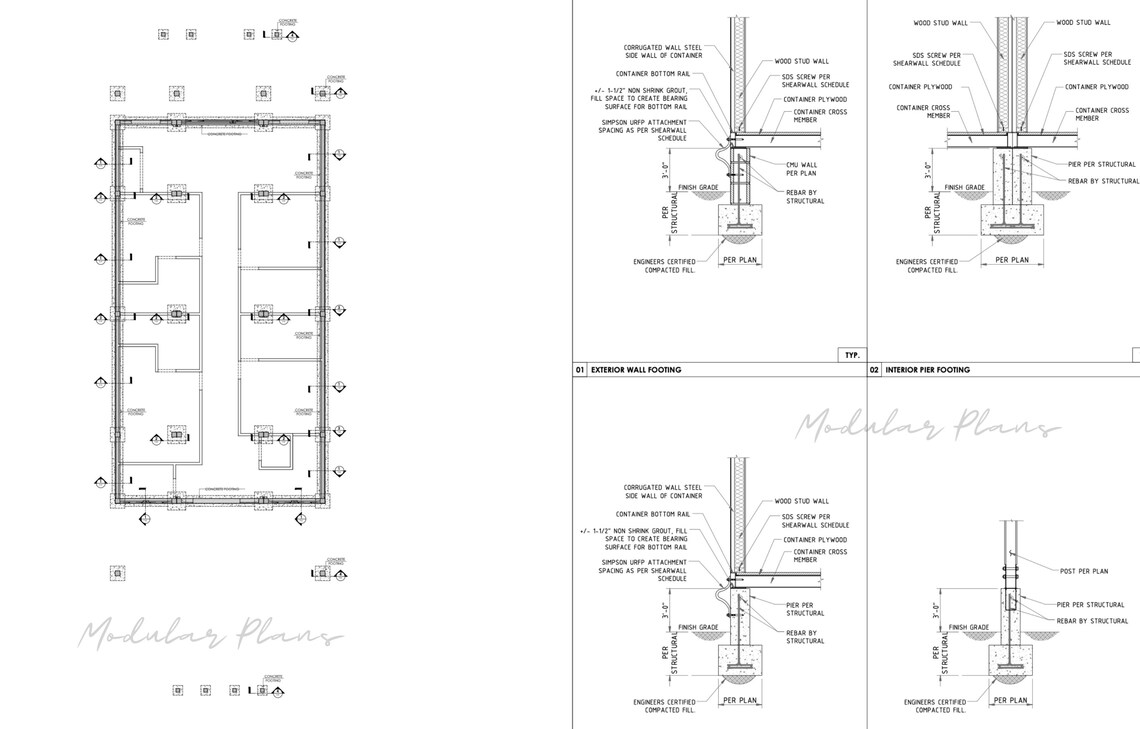 29' X 53' Willow Container Home Plans Full Set Etsy
