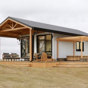 2x20' Container Home Plans | One Bed Container Home Plans | 320SF Modern Container Home Blueprints | Architectural Plans Set - PDFs & CAD