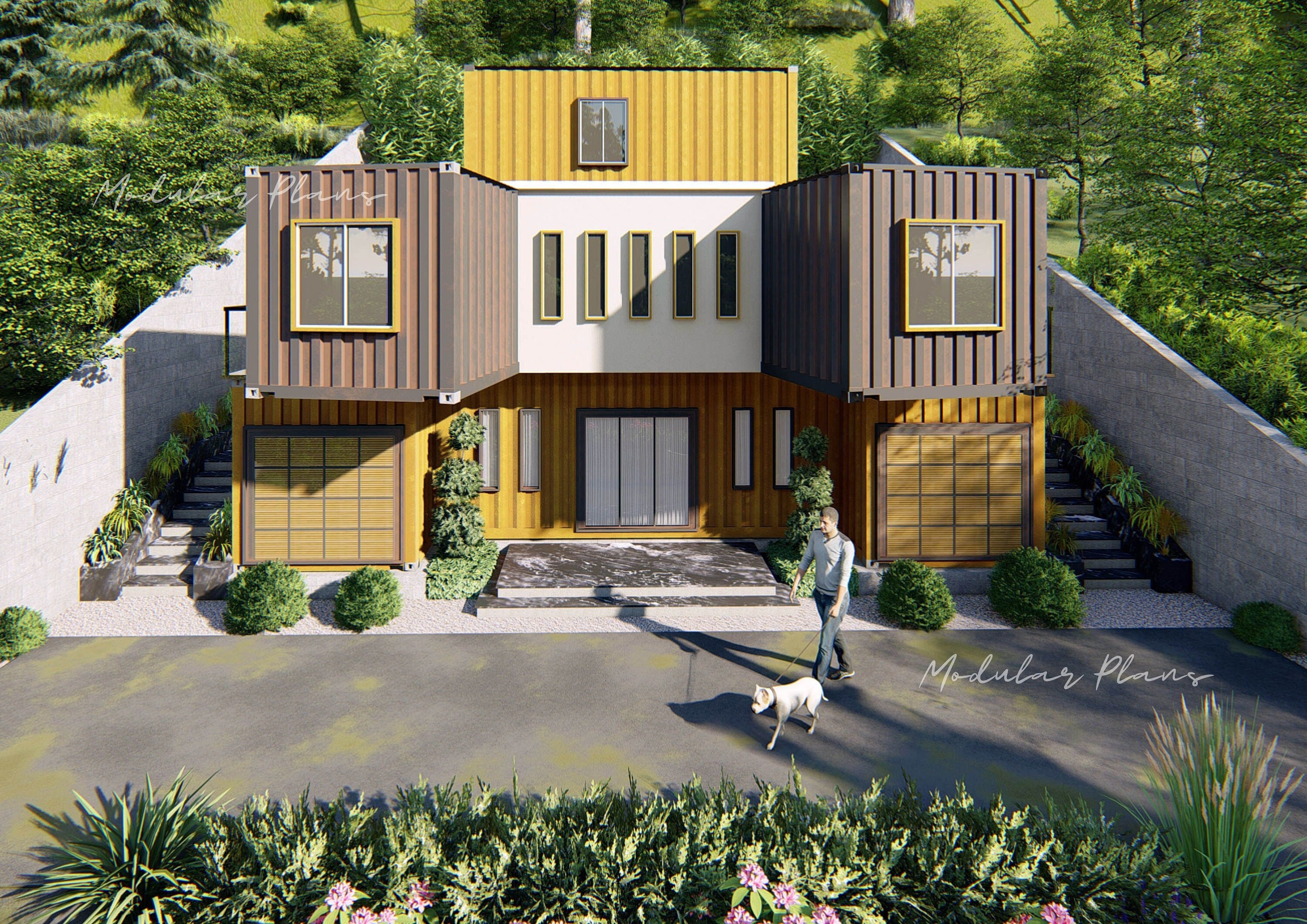 2x40' & 2x20' Hillcrest Container Home Plan | Container Home Full Set ...