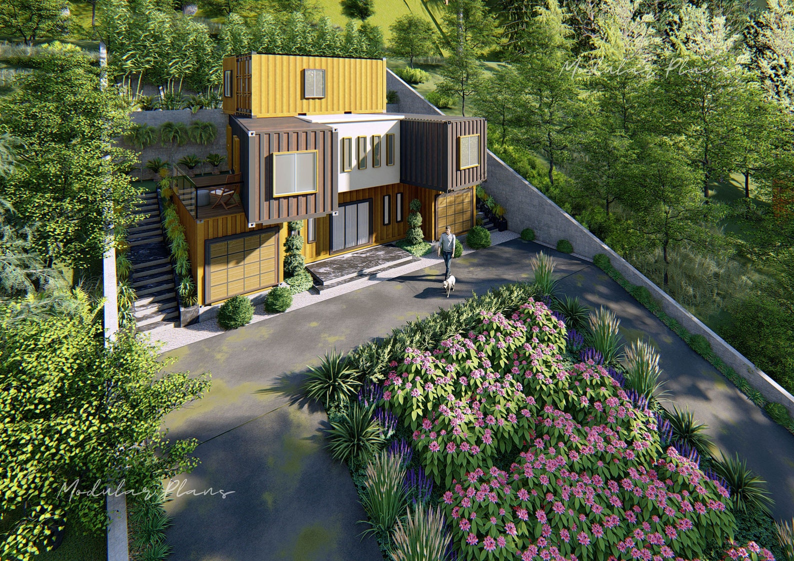 2x40' & 2x20' Hillcrest Container Home Plan | Container Home Full Set ...