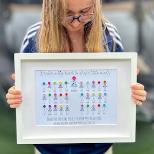 Teacher Button People Personalised Gift Frame (End of Term Gift Class Gift TA Mentor Unique Gift)