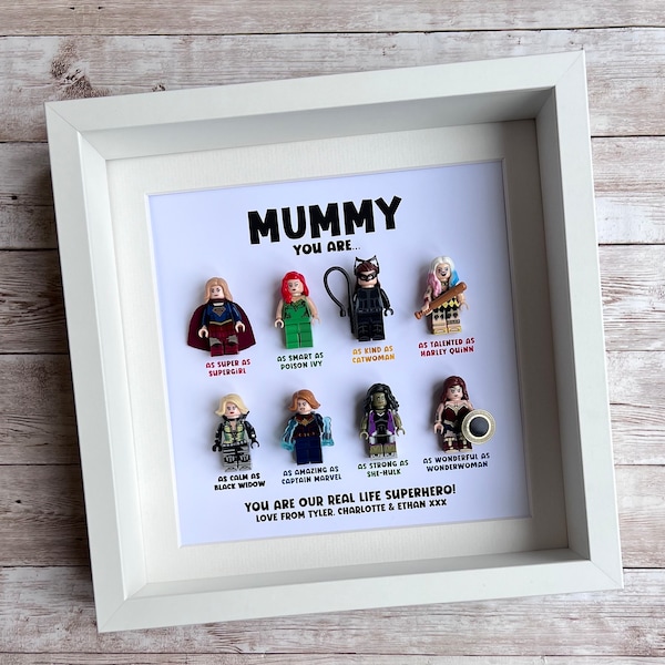 Mummy Mum Superhero Gift Frame 8 (Christmas Gift for Mummy Mum Personalised Customised)