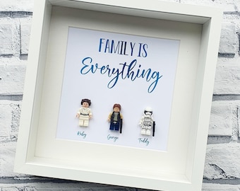 Family Figures Gift Frame (Christmas Gift for Daddy Dad Personalised Customised)