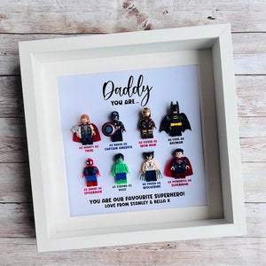 Daddy Dad Hero Gift Frame 8 (Father' Day Christmas Gift for Daddy Dad Personalised Customised)