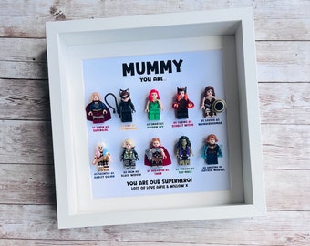 Mummy Mum Superhero Gift Frame 10 (Christmas Gift for Mummy Mum Personalised Customised)