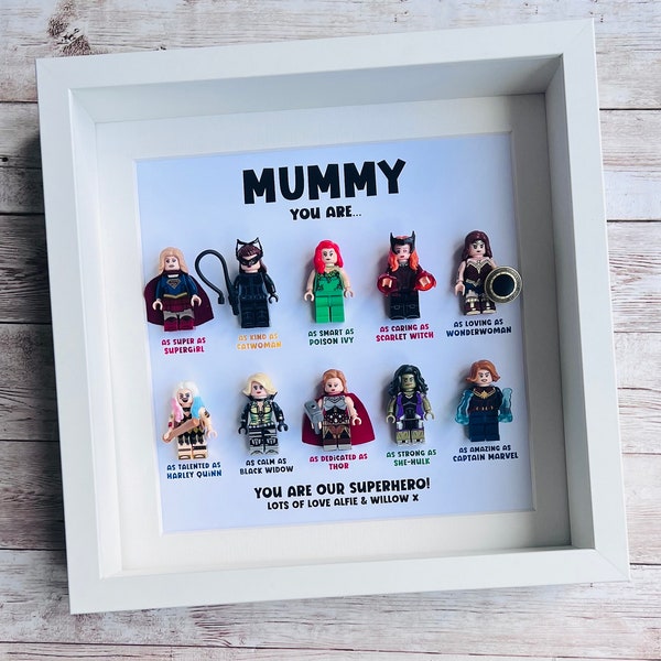 Mummy Mum Superhero Gift Frame 10 (Christmas Gift for Mummy Mum Personalised Customised)