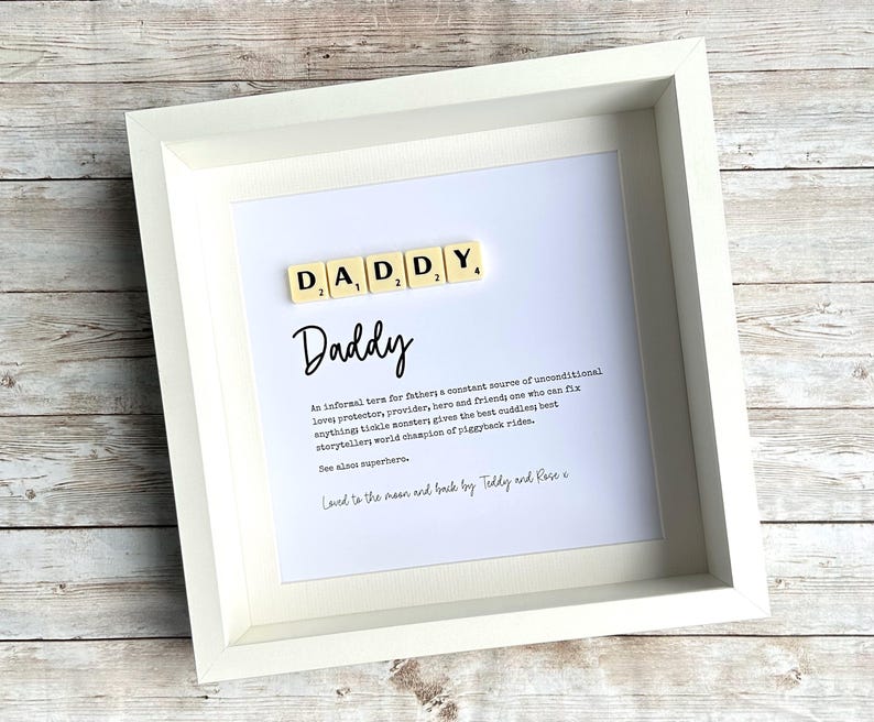 Daddy Dad Father Customised Gift Frame (christmas Personalised Fathers ...