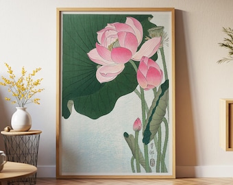 Blooming Lotus Flowers Japanese Fine Art Print | Home Decor - Etsy